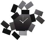 Alessi MT19 B Wanduhr, Stahl, epoxidharzlackiert, schwarz, 46 x 33.5 cm