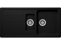 SCHOCK K&uuml;chensp&uuml;le Formhaus D-150L Nero 100x50 cm &ndash; CRISTALITE&reg; mit zwei Becken