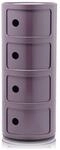 Kartell Componibili, 4 Elements, Violet, Runde Basis