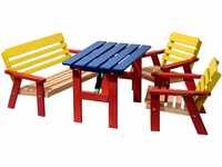 dobar® 94370FSC Kinder Outdoor Sitzgruppe 4 Plätze | 1 Bank, 2 Stühle, 1...
