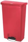 Rubbermaid Slim Jim 1883568 68 Litre Front Step Step-On Resin Wastebasket - Red