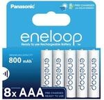eneloop - AAA Akkus Wiederaufladbar (8 St&uuml;ck) - 800 mAh NiMH Batterien