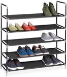 Relaxdays Schuhregal Stecksystem, 5 Ebenen, Schuhablage f&uuml;r 20 Paar Schuhe, Metall &