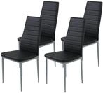 Hela Tische, 4er Set Esszimmerstuhl K&uuml;chenstuhl Simone, Kunstleder Schwarz,