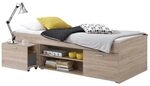 FMD M&ouml;bel Bett Eiche Natur 95.5 cm l x 203.5 cm b x 58.5 cm h