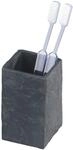 WENKO Zahnputzbecher Slate-Rock, Zahnb&uuml;rstenhalter f&uuml;r das Badezimmer, Becher...