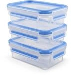 EMSA Clip & Close Frischhaltedosen-Set, rechteckig, 3 x 0,55 L,...