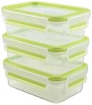 EMSA Clip & Close Frischhaltedosen-Set, rechteckig, 0.55 L, Aufbewarungsboxen,...