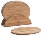 Zeller 25266 Brettchenst?nder, 7-teilig, oval, Bamboo, ca. 24 x 7 x 19,5 cm, 1 -