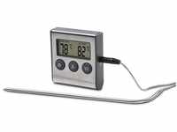 Xavax 2in1 Digitales Bratenthermometer mit Küchenuhr, abnehmbarer...