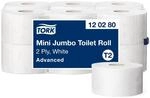 Tork 120280 Mini Jumbo Toilettenpapier in Advanced Qualit&auml;t f&uuml;r das Tork T2 Mini