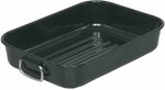 Kr&uuml;ger Emaille Grill- und Auflaufform 31,5 x 22 cm | Mit Edelstahlgriffen | 3,5
