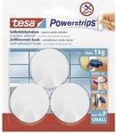 tesa Powerstrips Haken Small RUND - Selbstklebender Wandhaken f&uuml;r Glas, Kacheln,