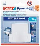 tesa Powerstrips Doppelhaken Waterproof Wave, wei&szlig; - selbstklebender Haken f&uuml;r