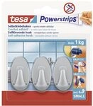 tesa Powerstrips Haken Small Oval - Selbstklebender Wandhaken f&uuml;r Glas, Kacheln,