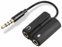 Sharkoon TRRS PMP35 Audio Combo Adapter (12 cm Kabel, geeignet für PS4,...