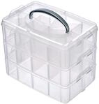 Rayher Sortierbox Aufbewahrung mit Griff,Transparent, gro&szlig;, &lrm;23.1 x 18.5 x 15.6
