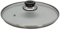 Karl Kr&uuml;ger Glasdeckel Diamant mit Edelstahlschutzrand, &Oslash; 24 cm, Silber-schwarz