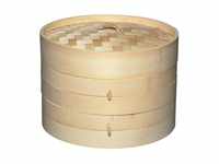 KitchenCraft Welt der Aromen Bambus Dampfgarer Korb, 2 Etagen, 20 cm, Beige