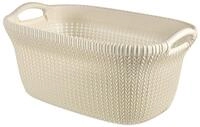 Curver 03677-X64-00 Strickoptik 40 L W&auml;schebox, Plastik, Oasis wei&szlig;, 59,5 x 38,5 x