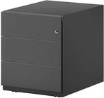 BISLEY Rollcontainer Note mit Griffleiste, 3 Universalschubladen, Metall, 633