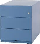 BISLEY Rollcontainer Note mit Griffleiste, 3 Universalschubladen, Metall, 605...
