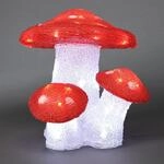 Konstsmide LED Acryl Fliegenpilz, 3er-Set, 48 kalt wei&szlig;e Dioden, 24V...