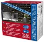 Konstsmide LED Lichternetz, mit Lichtsensor und 6h und 9h Timer, 40 warm wei&szlig;e