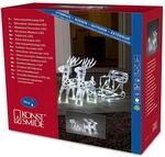 Konstsmide LED Acryl-Set Schlitten mit 2 Rentieren, 96 kalt wei&szlig;e Dioden (12