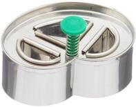 St&auml;dter 954077 Brezel Ausstecher mit Auswerfer, Edelstahl, Silber/gr&uuml;n, 6,5 x 6,5 x