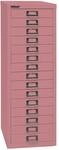 BISLEY MultiDrawer, 39er Serie, DIN A4, 15 Schubladen, Metall, 601 Pink, 38 x 27.9 x
