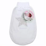 babybay Schlupfsack Organic Cotton mit Gurtschlitz, wei&szlig; Applikation Stern perlgrau