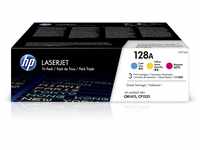 HP 128A 3er-Pack (CF371AM) Blau/Gelb/Rot Original Toner für HP Laserjet Pro...
