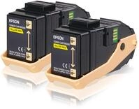 Epson C13S050606 Toner Cartridge Twin Pack f&uuml;r C9300N Printer, gelb