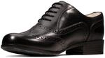 Clarks Damen Hamble Oak Derby, Schwarz Black Leather, 35.5 EU