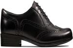 Clarks Damen Hamble Oak Schn&uuml;rhalbschuhe, Schwarz (Black Leather), 40 EU