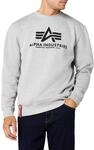 Alpha Industries Herren Basic Pullover Sweatshirt, Grau, XXL