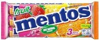 Mentos Fruit Dragees, Frucht-Bonbons Orange, Zitrone und Erdbeere, Kaubonbons mit