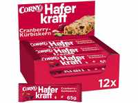 Haferriegel Corny Haferkraft Cranberry-Kürbiskern, Vollkorn & Vegan, Großpackung
