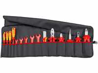 Knipex Werkzeug-Rolltasche 15-teilig mit isolierten Werkzeugen für Arbeiten an