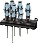 Wera 3334/3350/3355/6 Schraubendrehersatz, Edelstahl + Rack, 6-teilig,...