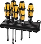Wera Schraubendrehersatz 932 S/6 Kraftform Plus: Der Schraubmei&szlig;el + Rack, 6-teilig,