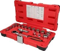 KS Tools 916.4050 3/8"+1/2" TRIPLEplus Durchgangs-Steckschl&uuml;ssel-Satz, 17-tlg.