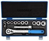 GEDORE Steckschl&uuml;sselsatz, Set 13tlg, 6-/12-kant, 1/2 Zoll, 10-24mm, Werkzeug,