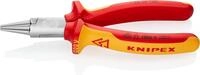 KNIPEX Rundzange isoliert mit Mehrkomponenten-H&uuml;llen, VDE-gepr&uuml;ft verchromt 160 mm,