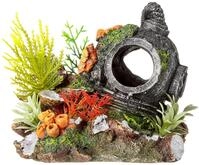 Nobby Aqua Ornaments Helm und Pflanzen, 13,5 x 11 x 12 cm, 1 St&uuml;ck