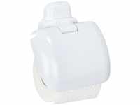 WENKO Toilettenpapierhalter Pure mit Deckel - Papierrollenhalter, Kunststoff...