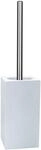 Spirella WC B&uuml;rste Toilettenb&uuml;rste Klob&uuml;rste Quadro Steingut 11,5 x 45 cm - Wei&szlig;