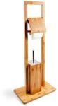 Relaxdays WC Garnitur aus Bambus, HBT: 82 x 36 x 21 cm, Standgarnitur mit
