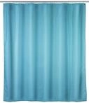 WENKO Anti-Schimmel Duschvorhang Hellblau, Textil-Vorhang mit Antischimmel Effekt